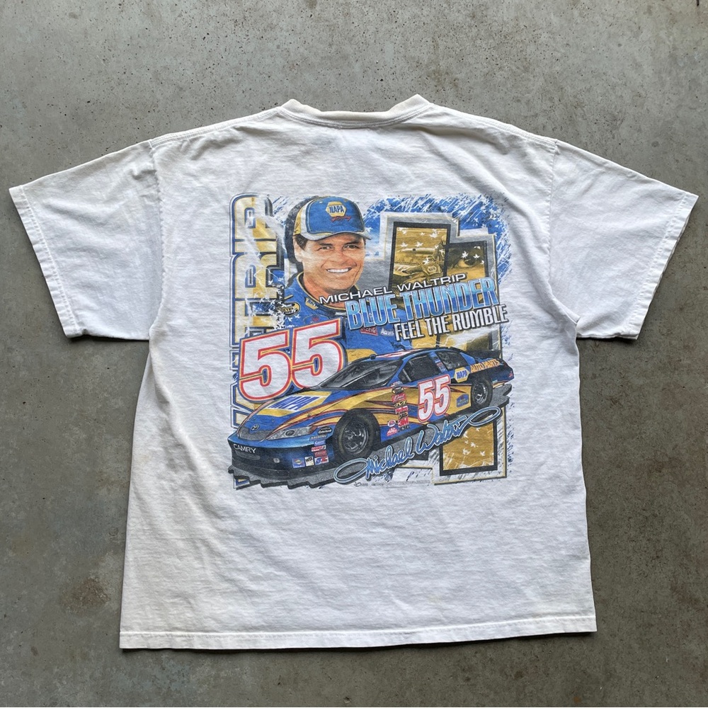 Michael Waltrip #55 "Blue Thunder" Feel The Rumble Nascar T-Shirt Size: L